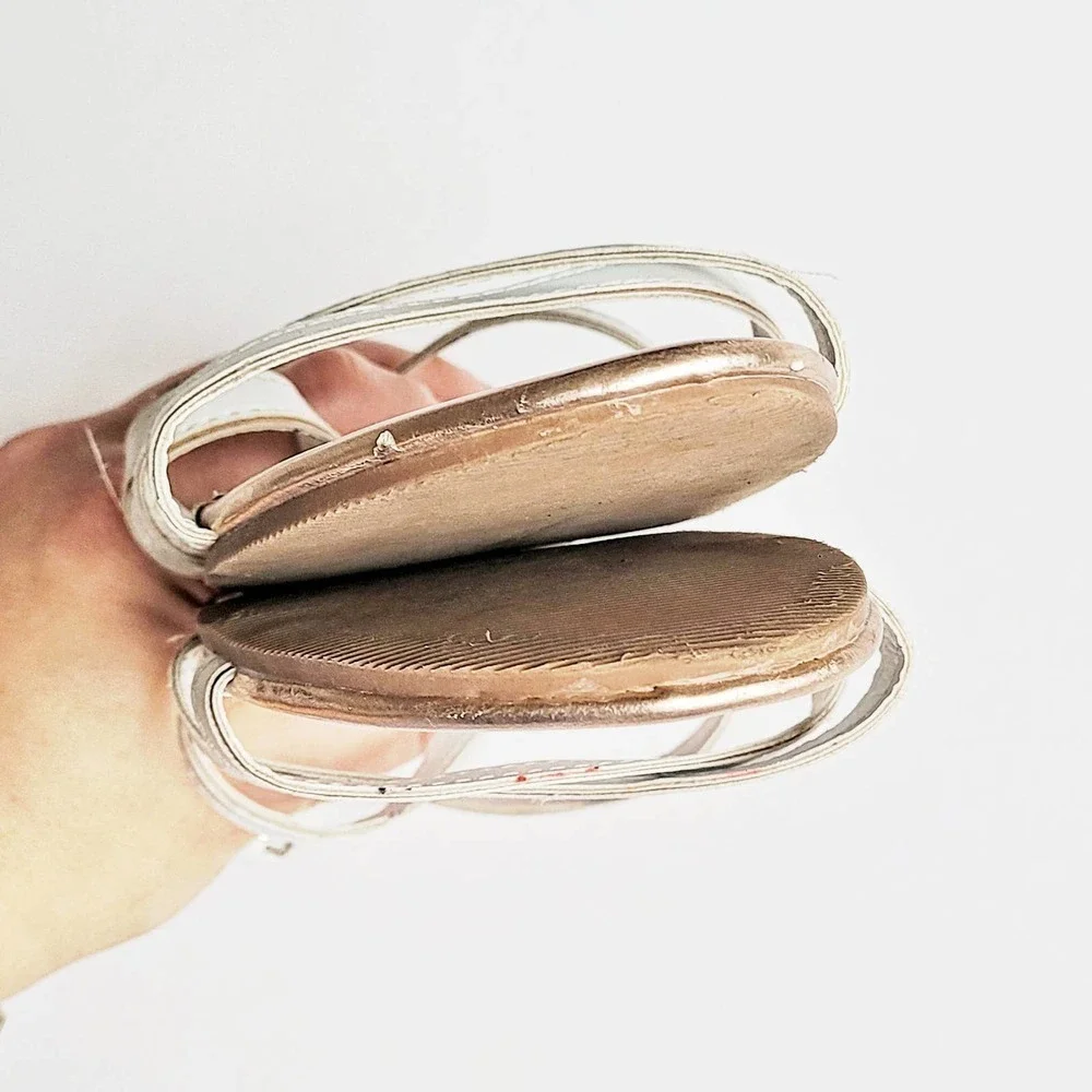 Janie & Jack 1 Gold Sandals Dress Flats White Strappy Leather